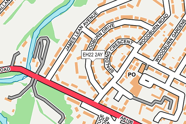 EH22 2AY map - OS OpenMap – Local (Ordnance Survey)