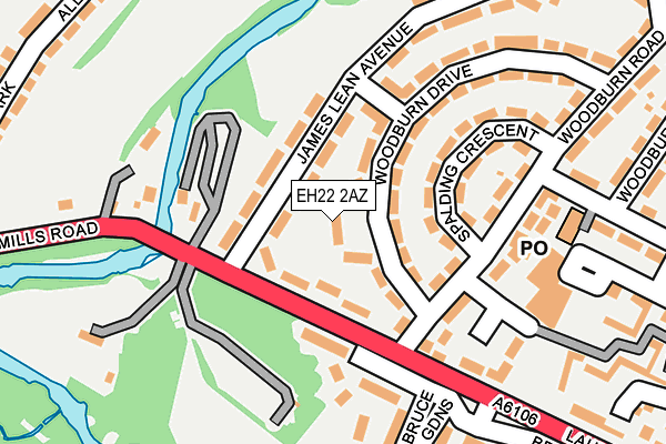 EH22 2AZ map - OS OpenMap – Local (Ordnance Survey)