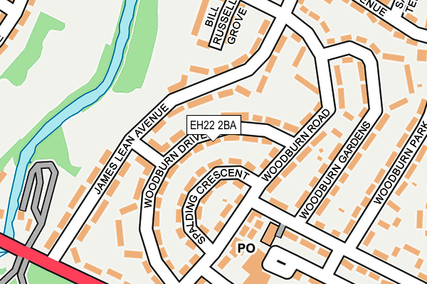 EH22 2BA map - OS OpenMap – Local (Ordnance Survey)