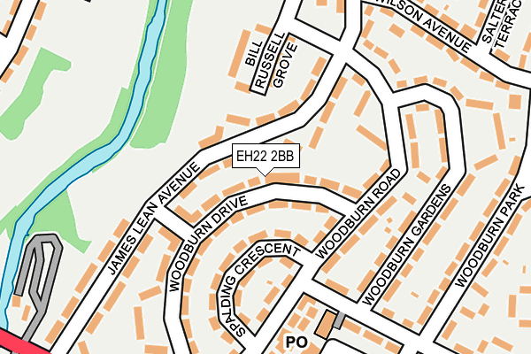 EH22 2BB map - OS OpenMap – Local (Ordnance Survey)