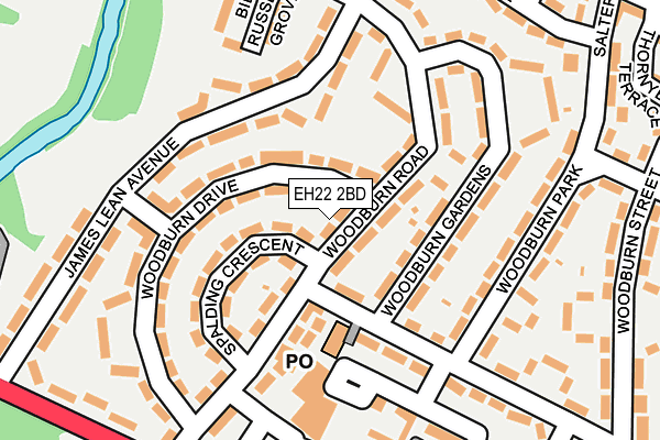 EH22 2BD map - OS OpenMap – Local (Ordnance Survey)