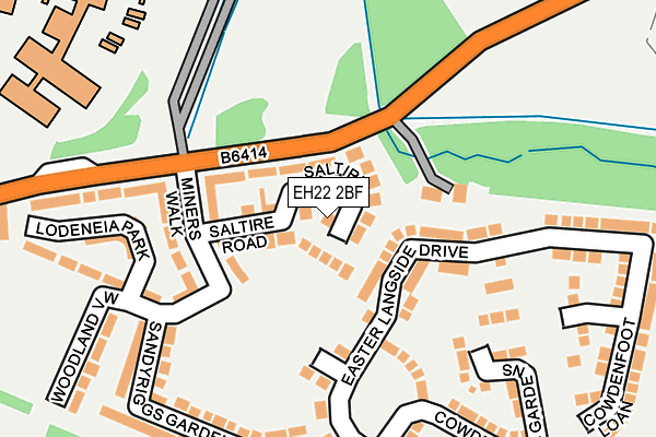 EH22 2BF map - OS OpenMap – Local (Ordnance Survey)