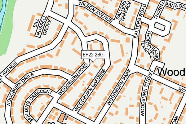 EH22 2BG map - OS OpenMap – Local (Ordnance Survey)