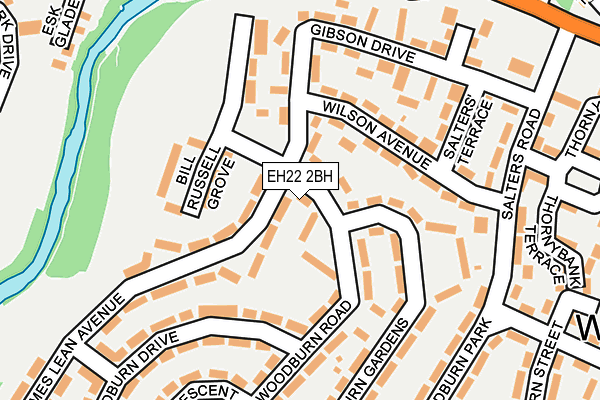 EH22 2BH map - OS OpenMap – Local (Ordnance Survey)