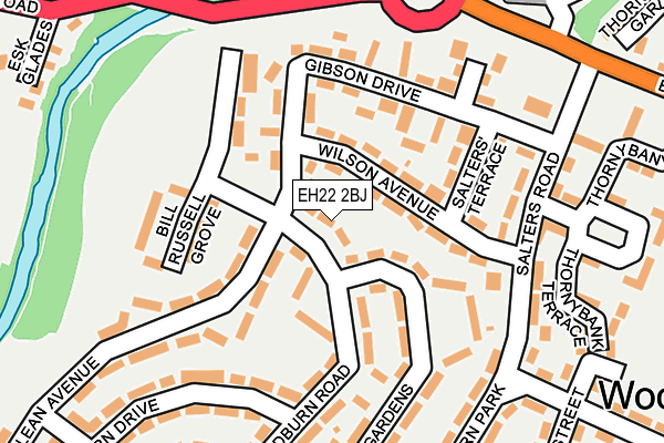 EH22 2BJ map - OS OpenMap – Local (Ordnance Survey)