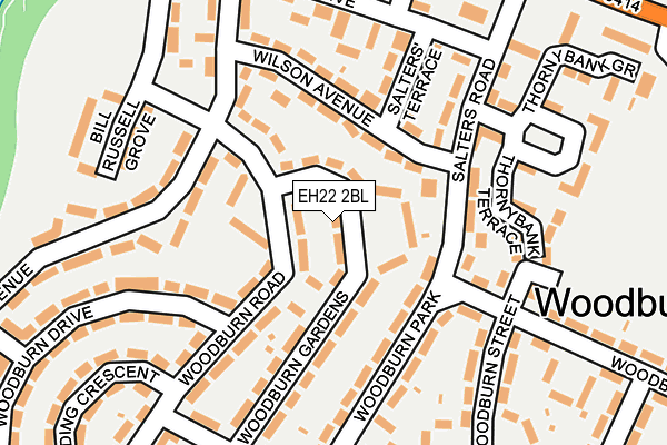 EH22 2BL map - OS OpenMap – Local (Ordnance Survey)