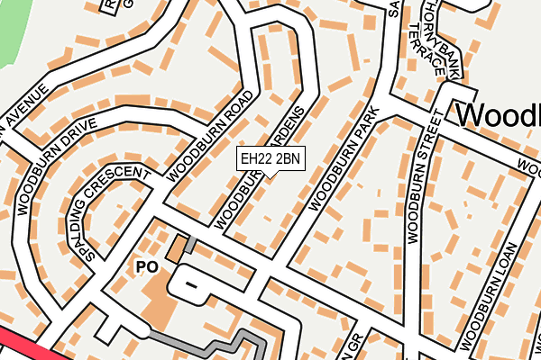 EH22 2BN map - OS OpenMap – Local (Ordnance Survey)