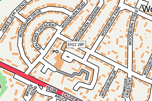 EH22 2BP map - OS OpenMap – Local (Ordnance Survey)