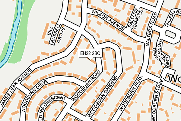 EH22 2BQ map - OS OpenMap – Local (Ordnance Survey)