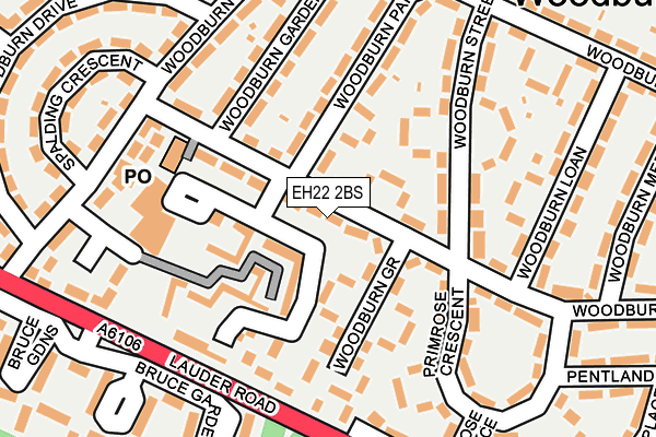 EH22 2BS map - OS OpenMap – Local (Ordnance Survey)