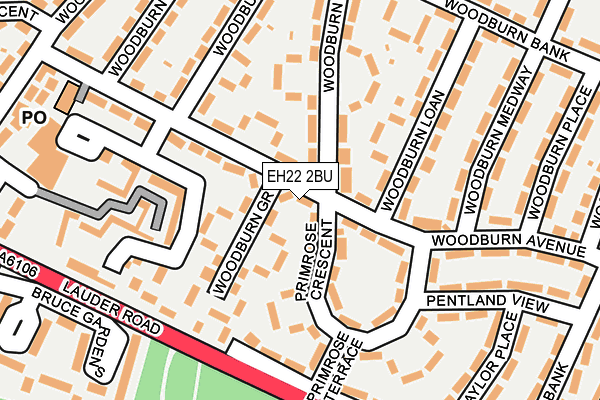 EH22 2BU map - OS OpenMap – Local (Ordnance Survey)