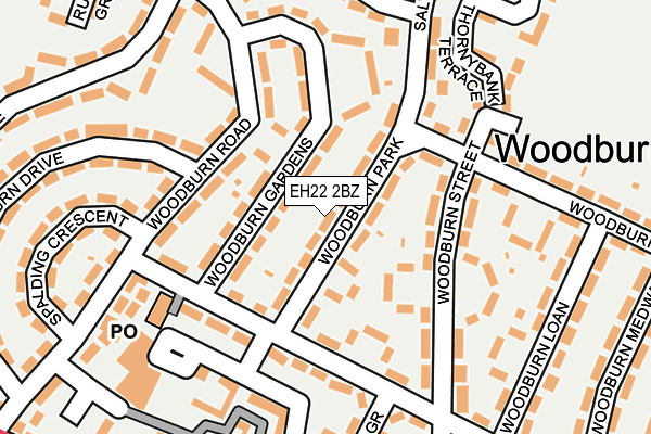 EH22 2BZ map - OS OpenMap – Local (Ordnance Survey)