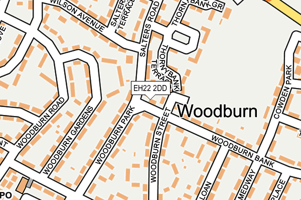 EH22 2DD map - OS OpenMap – Local (Ordnance Survey)