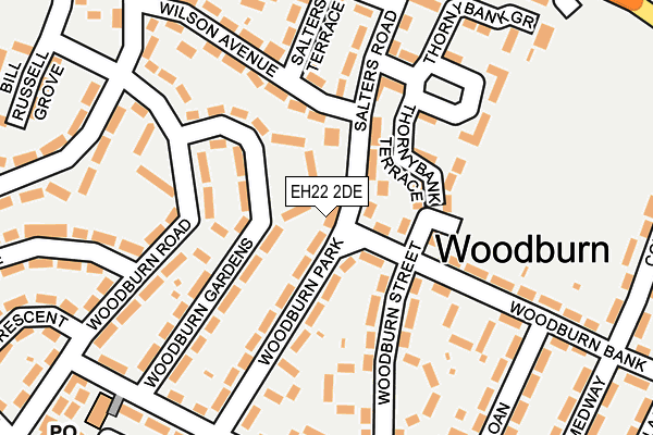 EH22 2DE map - OS OpenMap – Local (Ordnance Survey)