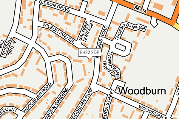 EH22 2DF map - OS OpenMap – Local (Ordnance Survey)