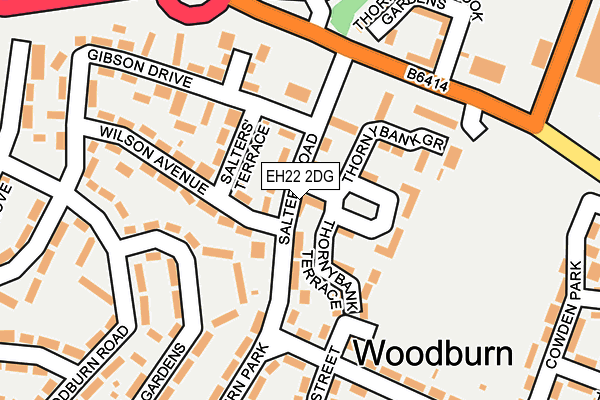 EH22 2DG map - OS OpenMap – Local (Ordnance Survey)