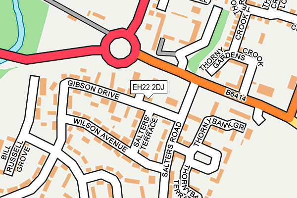 EH22 2DJ map - OS OpenMap – Local (Ordnance Survey)