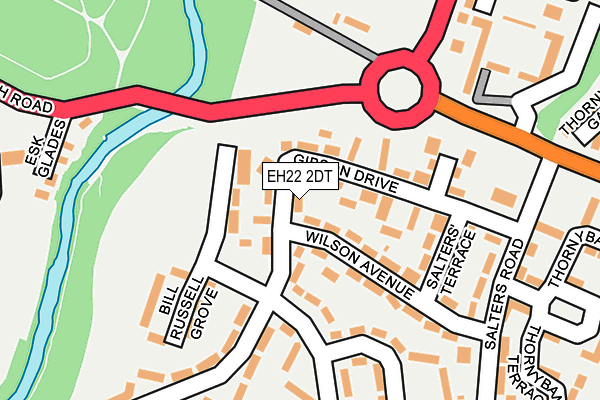 EH22 2DT map - OS OpenMap – Local (Ordnance Survey)