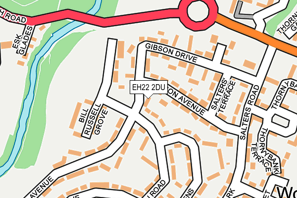 EH22 2DU map - OS OpenMap – Local (Ordnance Survey)