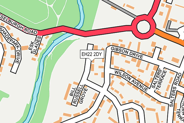 EH22 2DY map - OS OpenMap – Local (Ordnance Survey)