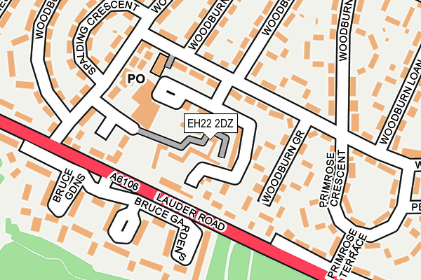 EH22 2DZ map - OS OpenMap – Local (Ordnance Survey)