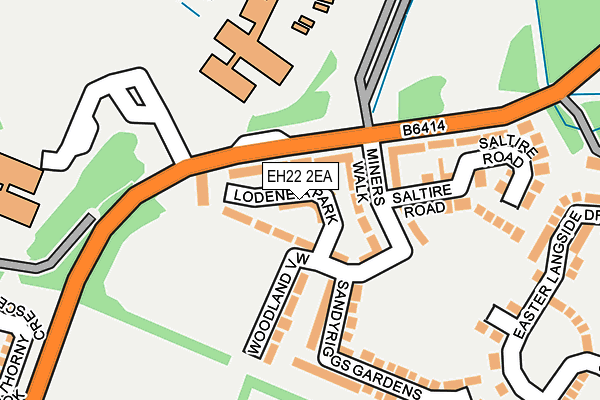 EH22 2EA map - OS OpenMap – Local (Ordnance Survey)