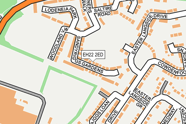 EH22 2ED map - OS OpenMap – Local (Ordnance Survey)