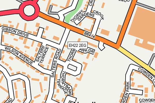 EH22 2EG map - OS OpenMap – Local (Ordnance Survey)