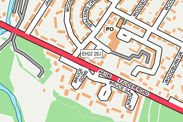 EH22 2EJ map - OS OpenMap – Local (Ordnance Survey)