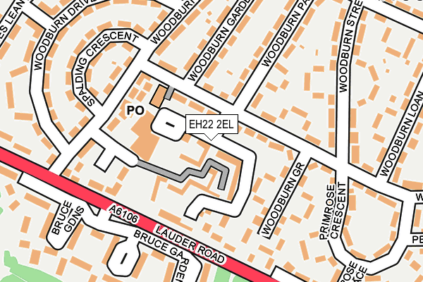 EH22 2EL map - OS OpenMap – Local (Ordnance Survey)