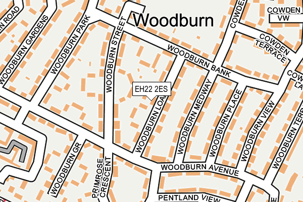 EH22 2ES map - OS OpenMap – Local (Ordnance Survey)