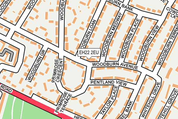 EH22 2EU map - OS OpenMap – Local (Ordnance Survey)