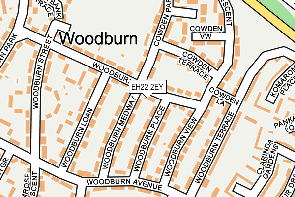 EH22 2EY map - OS OpenMap – Local (Ordnance Survey)