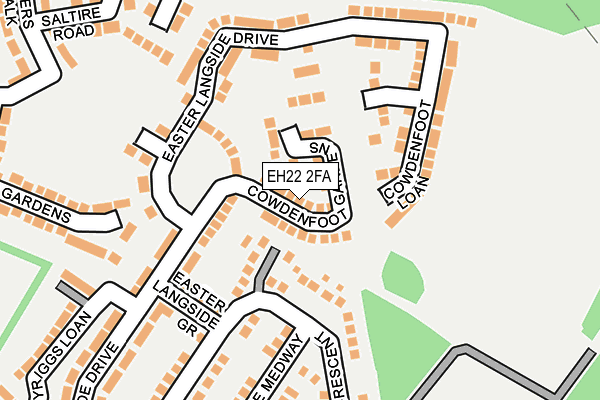 EH22 2FA map - OS OpenMap – Local (Ordnance Survey)