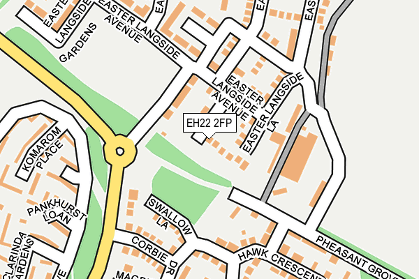 EH22 2FP map - OS OpenMap – Local (Ordnance Survey)