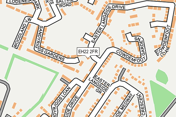 EH22 2FR map - OS OpenMap – Local (Ordnance Survey)