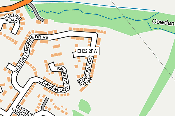 EH22 2FW map - OS OpenMap – Local (Ordnance Survey)