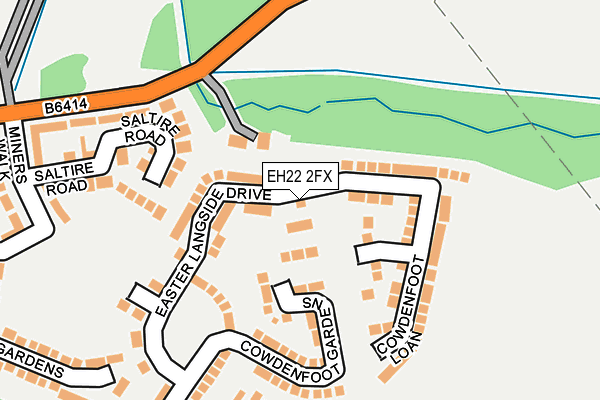 EH22 2FX map - OS OpenMap – Local (Ordnance Survey)