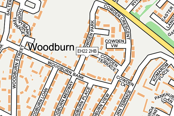 EH22 2HB map - OS OpenMap – Local (Ordnance Survey)