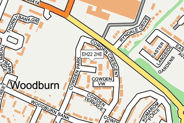 EH22 2HE map - OS OpenMap – Local (Ordnance Survey)