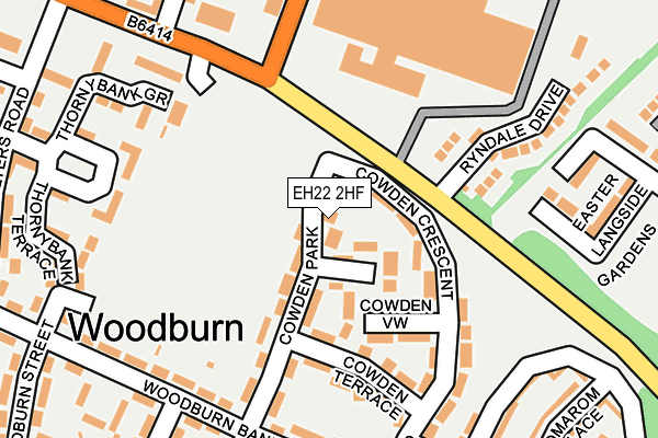 EH22 2HF map - OS OpenMap – Local (Ordnance Survey)