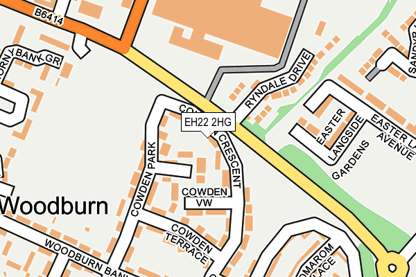 EH22 2HG map - OS OpenMap – Local (Ordnance Survey)