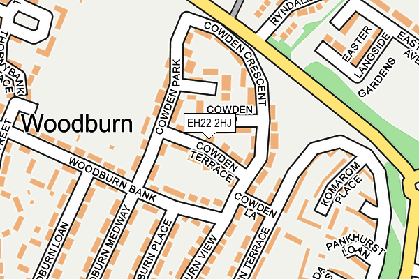 EH22 2HJ map - OS OpenMap – Local (Ordnance Survey)