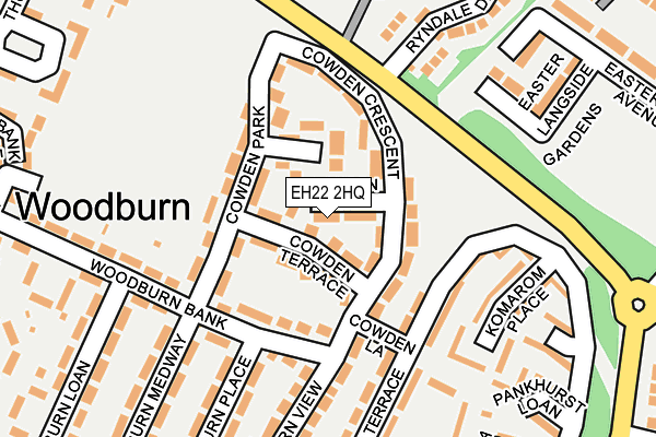 EH22 2HQ map - OS OpenMap – Local (Ordnance Survey)