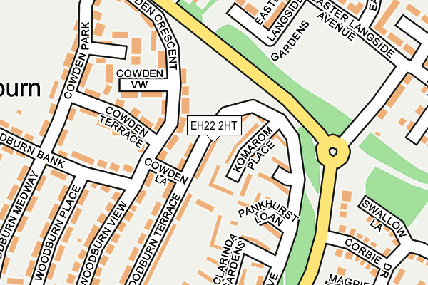 EH22 2HT map - OS OpenMap – Local (Ordnance Survey)