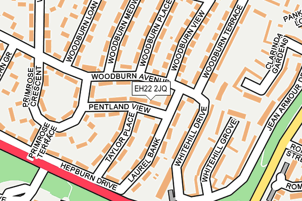 EH22 2JQ map - OS OpenMap – Local (Ordnance Survey)