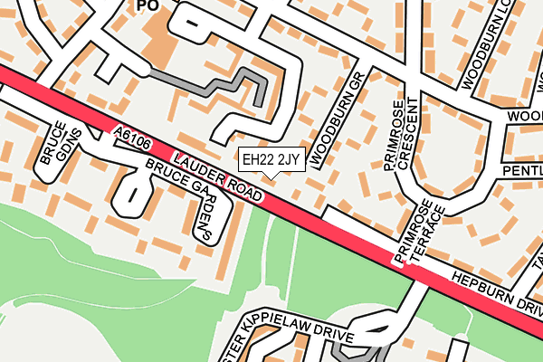 EH22 2JY map - OS OpenMap – Local (Ordnance Survey)