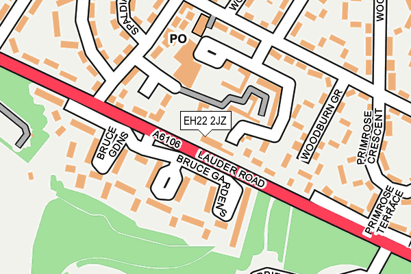 EH22 2JZ map - OS OpenMap – Local (Ordnance Survey)