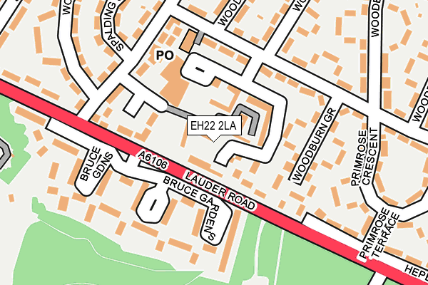 EH22 2LA map - OS OpenMap – Local (Ordnance Survey)