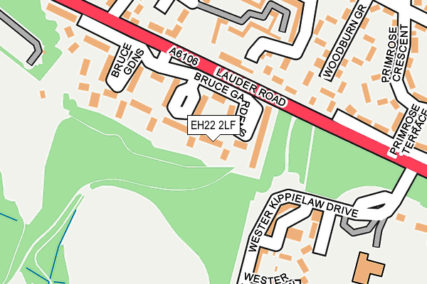 EH22 2LF map - OS OpenMap – Local (Ordnance Survey)